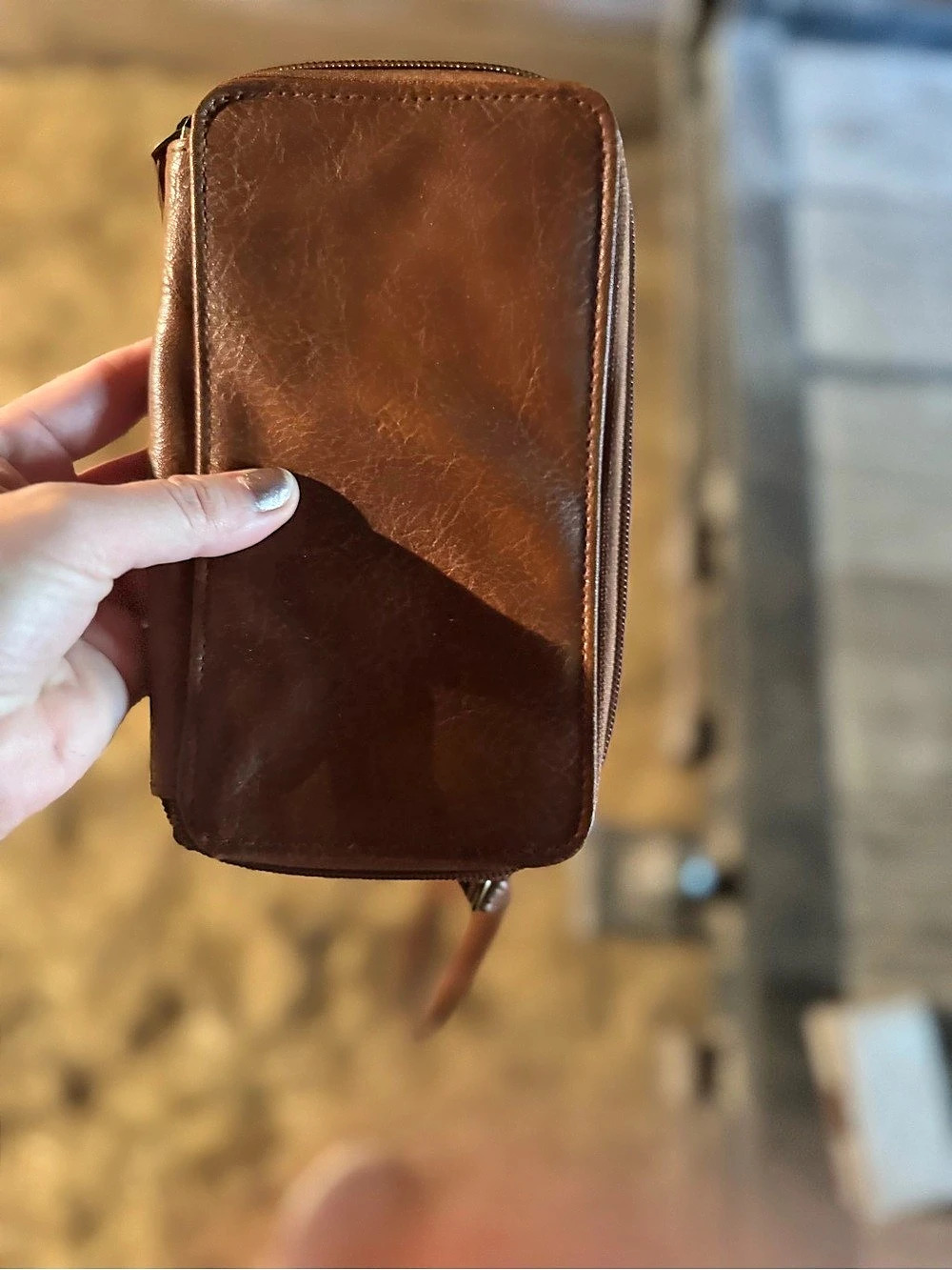Brown Zip-Around Wallet